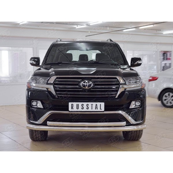 Защита переднего бампера двойная D76/63 для TOYOTA LAND CRUISER 200 EXECUTIVE 2015- по н в