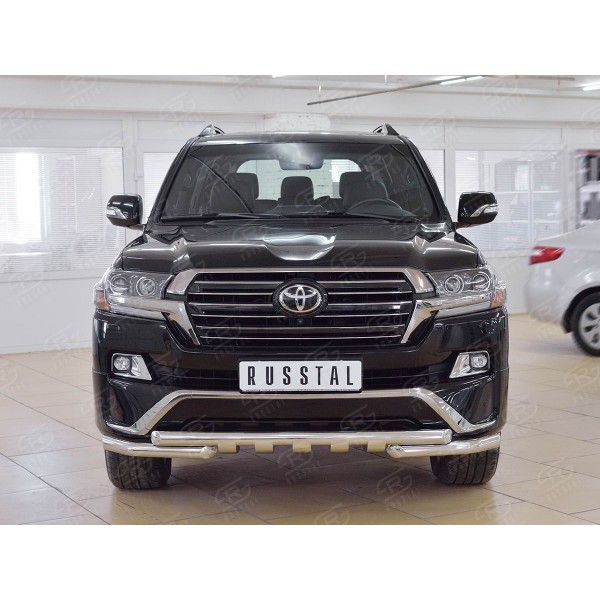 Защита переднего бампера D63 секции+клыки для TOYOTA LAND CRUISER 200 EXECUTIVE 2015- по н в