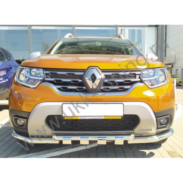 Защита переднего бампера Renault Duster c 2021 (G)