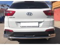 Защита заднего бампера Hyundai Creta c 2016 двойная (1 длинная, 2 коротких)