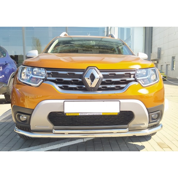 Защита переднего бампера Renault Duster c 2021 двойная