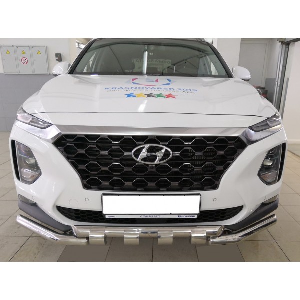 Защита переднего бампера Hyundai Santa Fe c 2018 G