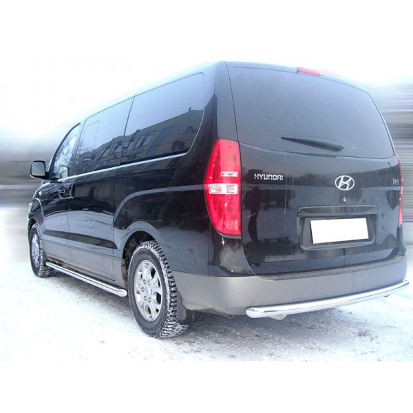 Защита заднего бампера Hyundai H1 с 2007-2016 радиусная одинарная d-60