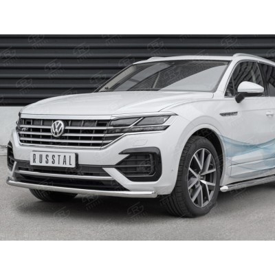 Защита переднего бампера D63 секции  для Volkswagen Touareg 2018- (копия)