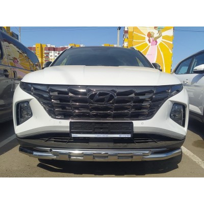 Защита переднего бампера Hyundai Tucson c 2021 с перемычками