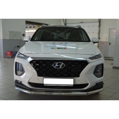 Защита переднего бампера Hyundai Santa Fe c 2018