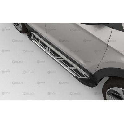 Боковые подножки Volkswagen T5 c 2003-2015 Corund Silver длинная база