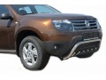 Защита переднего бампера Renault Duster с 2011 скоба низкая-акула