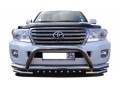 Защита переднего бампера Toyota Land Cruiser 200 c 2007-2015 акула + скоба