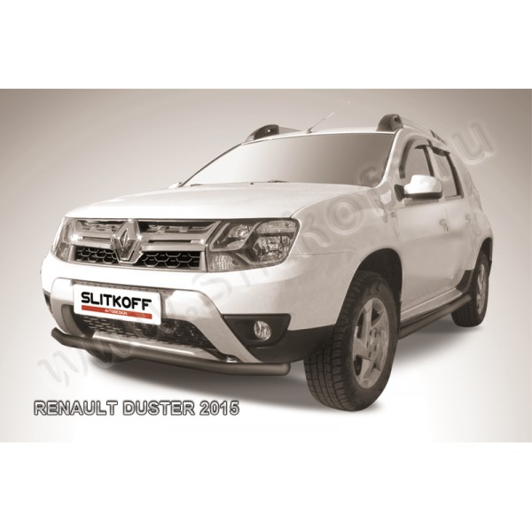 Защита переднего бампера d57 бампера черная Renault Duster с 2015