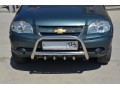 Защита переднего бампера Chevrolet Niva c 2010 скоба высокая + акула