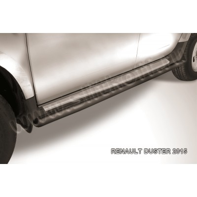 Защита порогов d57 труба черная Renault Duster с 2015