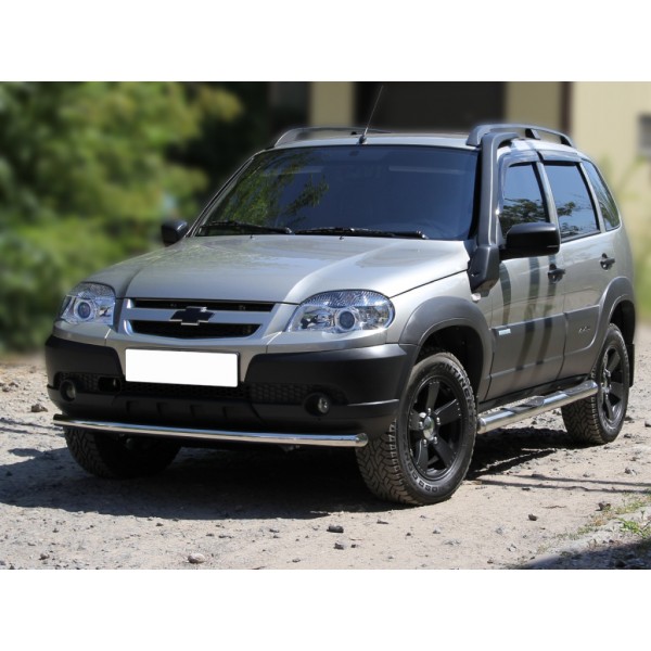 Защита переднего бампера Chevrolet Niva с 2009 низкая d-53 радиусная