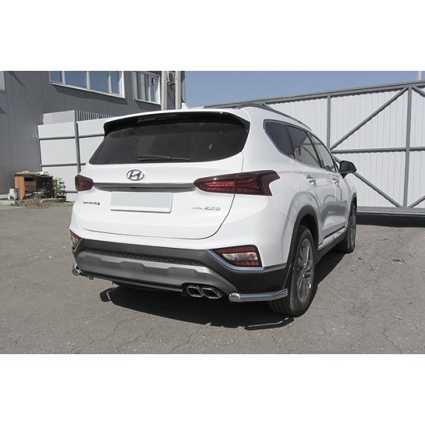 Защита заднего бампера Уголки d57 Hyundai SANTA-FE с 2018