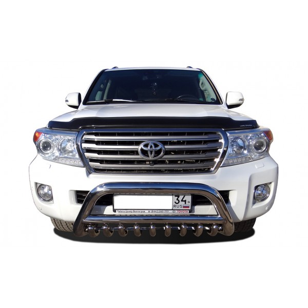 Защита переднего бампера Toyota Land Cruiser 200 c 2007-2015 скоба низкая + акула