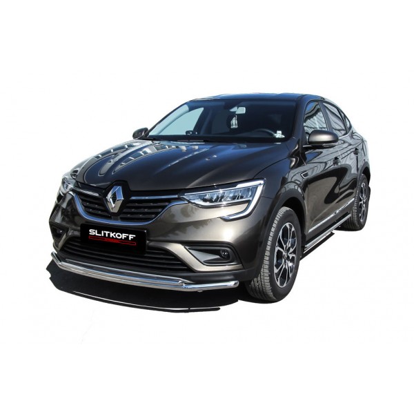 Защита переднего бампера D42+D32 двойная Renault ARKANA с 2019