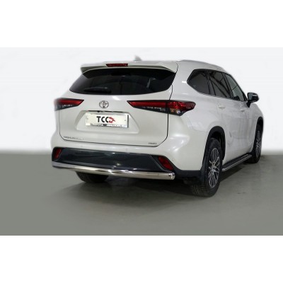 Защита заднего бампера Toyota Highlander 2020 (овальная) 75х42 мм