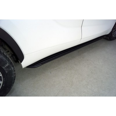 Боковые подножки Toyota Highlander c 2020 алюминиевые Slim Line Black 1820 мм