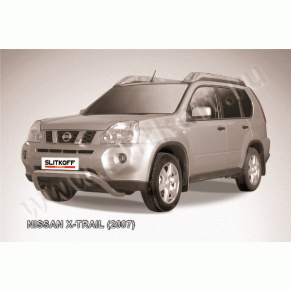 Защита переднего бампера Nissan X-Trail 2007-2011 (Низкая 