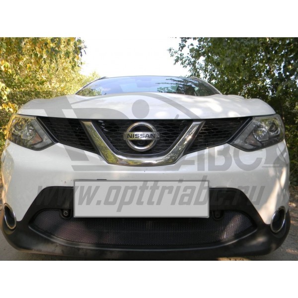 Защита радиатора Nissan Qashqai с 2014 с парктроником (Black)