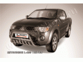 Защита переднего бампера с защитой картера Mitsubishi L200 2006-2014 (Низкая)