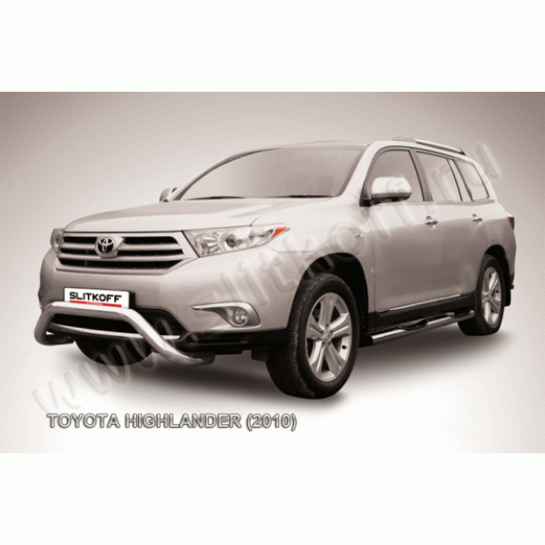 Защита переднего бампера Toyota Highlander 2010-2014 (Низкая 