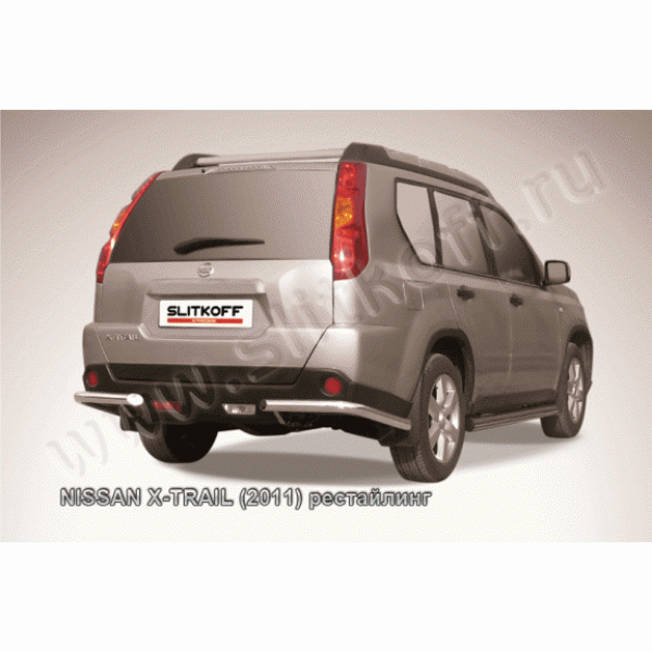 Защита заднего бампера Nissan X-Trail 2011-2014 (Уголки)