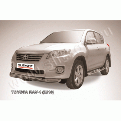 Защита переднего бампера Toyota RAV4 2010-2012 (Двойная 1)