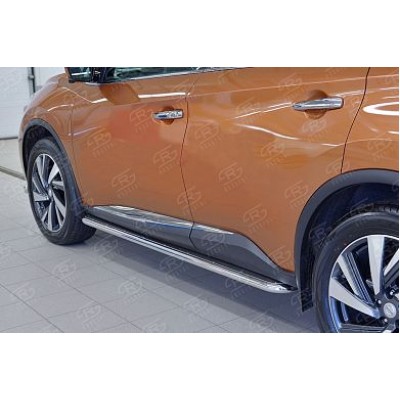 Защита порогов Nissan Murano с 2016 труба с листом 42мм