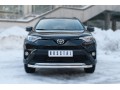 Защита переднего бампера Toyota RAV4 с 2015 (двойная, вариант 2)