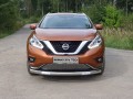 Защита переднего бампера Nissan Murano с 2016 нижняя (овальная с ДХО) 75х42 мм