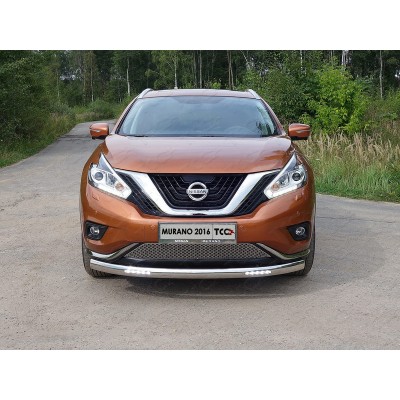 Защита переднего бампера Nissan Murano с 2016 нижняя (овальная с ДХО) 75х42 мм