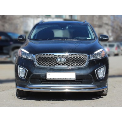 Передняя защита d-60+43 Kia Sorento Prime 2015-2017
