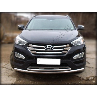 Передняя защита d-60+43  Hyundai Santa Fe 2012-2016