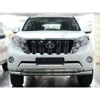 Передняя защита d-76+76х43 Toyota Land Cruiser Prado 150 2013-2017