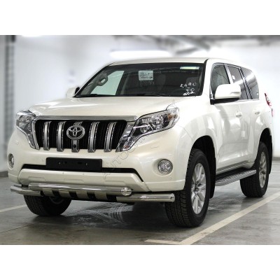 Передняя защита d-76 с накладками Toyota Land Cruiser Prado 150 2013-2017