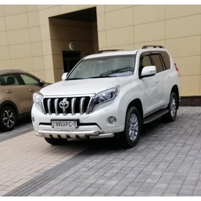 Передняя защита d-76 с накладками Toyota Land Cruiser Prado 150 2013-2017