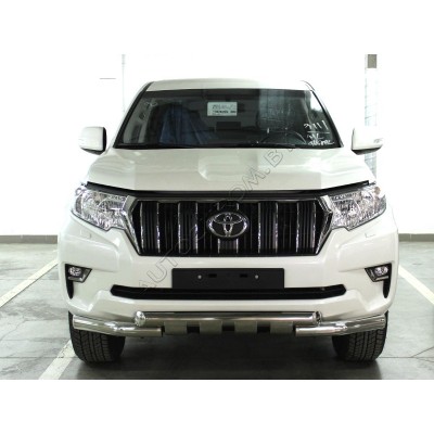 Передняя защита с накладками Toyota Land Cruiser Prado 150 2017-