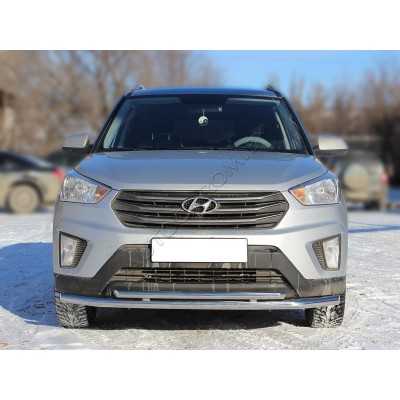 Передняя защита с подгибами d-53+43 Hyundai Creta 2016-