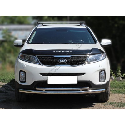 Передняя защита с подгибами d-60+43  Kia Sorento 2013-