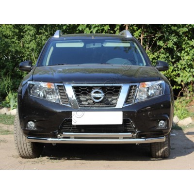 Передняя защита с подгибами d-60+53 Nissan Terrano 2014-