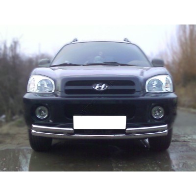 Передняя защита с верхней надстройкой Hyundai Santa Fe Classic 2000-2012