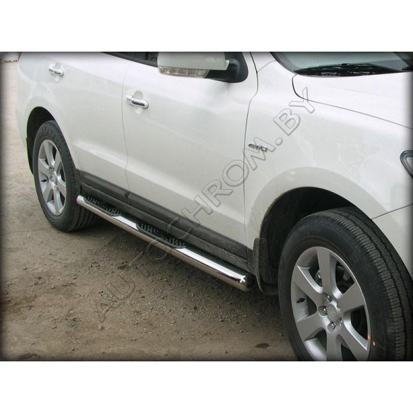 Подножки d-76 Степ Hyundai Santa Fe 2010-2012