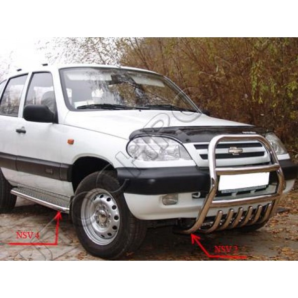 Подножки с листом d-43 Chevrolet Niva 2002-2008
