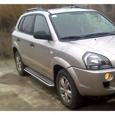 Подножки с листом d-43 Hyundai Tucson 2004-2010