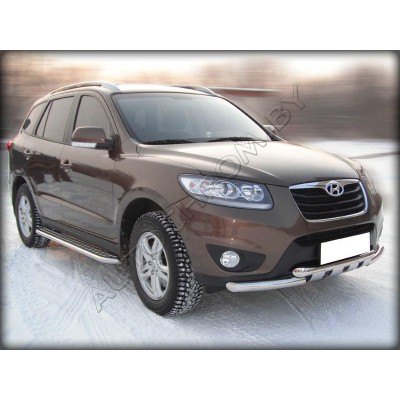 Подножки с листом d-43  Hyundai Santa Fe 2010-2012