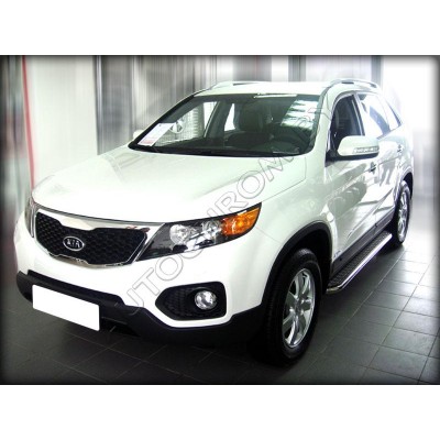 Подножки с листом d-43  Kia Sorento 2009-2012