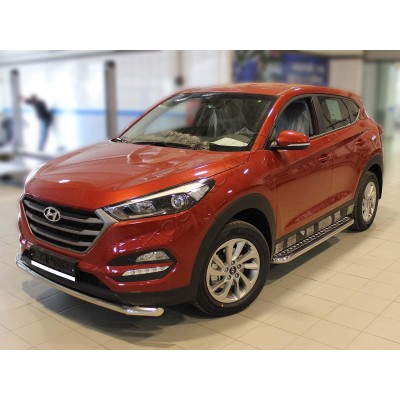 Подножки с листом d-53  Hyundai Tucson 2015-2017