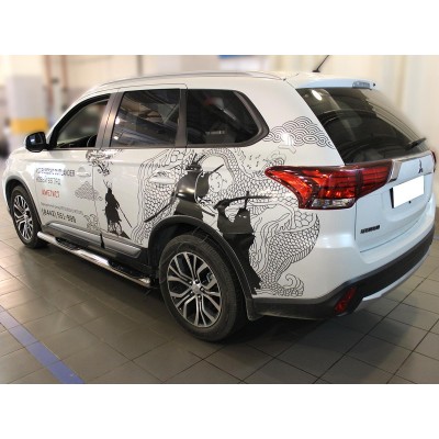 Подножки Степ d-76 Mitsubishi Outlander 2015-