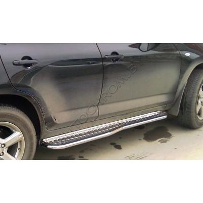 Пороги с листом d-43 Hyundai Santa Fe 2010-2012